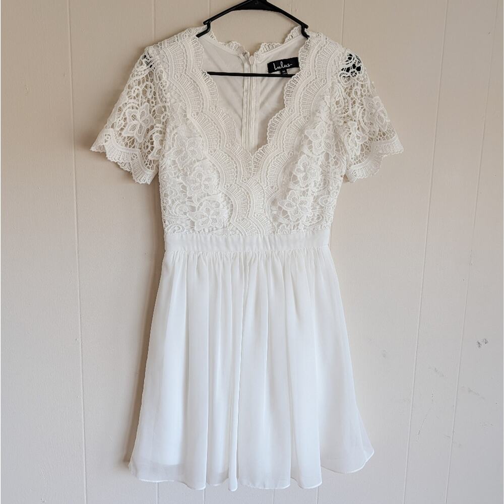 Lulus Angel in Disguise White Lace Skater Dress - Picture 2 of 4
